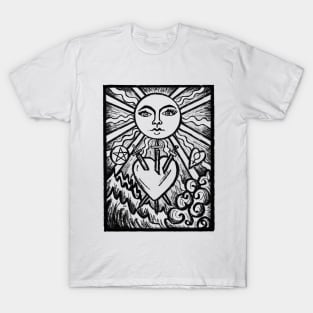 The Sun Three of Swords Tarot Card T-Shirt